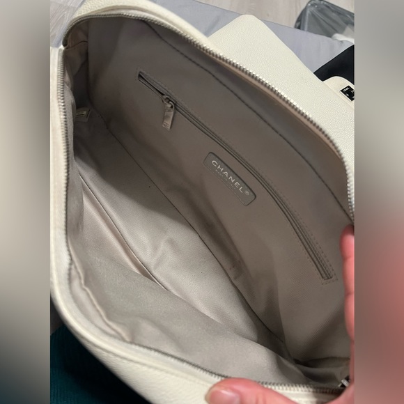 Chanel Easy Flap Cream Caviar Silver Hardware - Picture 12 of 12